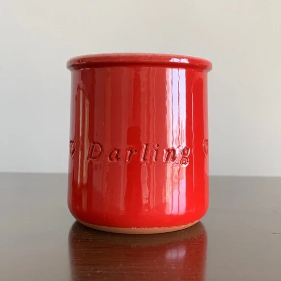La Fermière Red Ceramic Jars - 1 “Be Mine” + 1 “Darling” - Picture 4 of 6